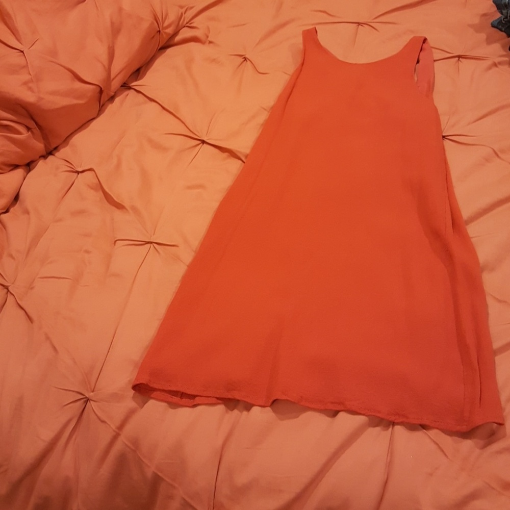 Orange dress with cross back